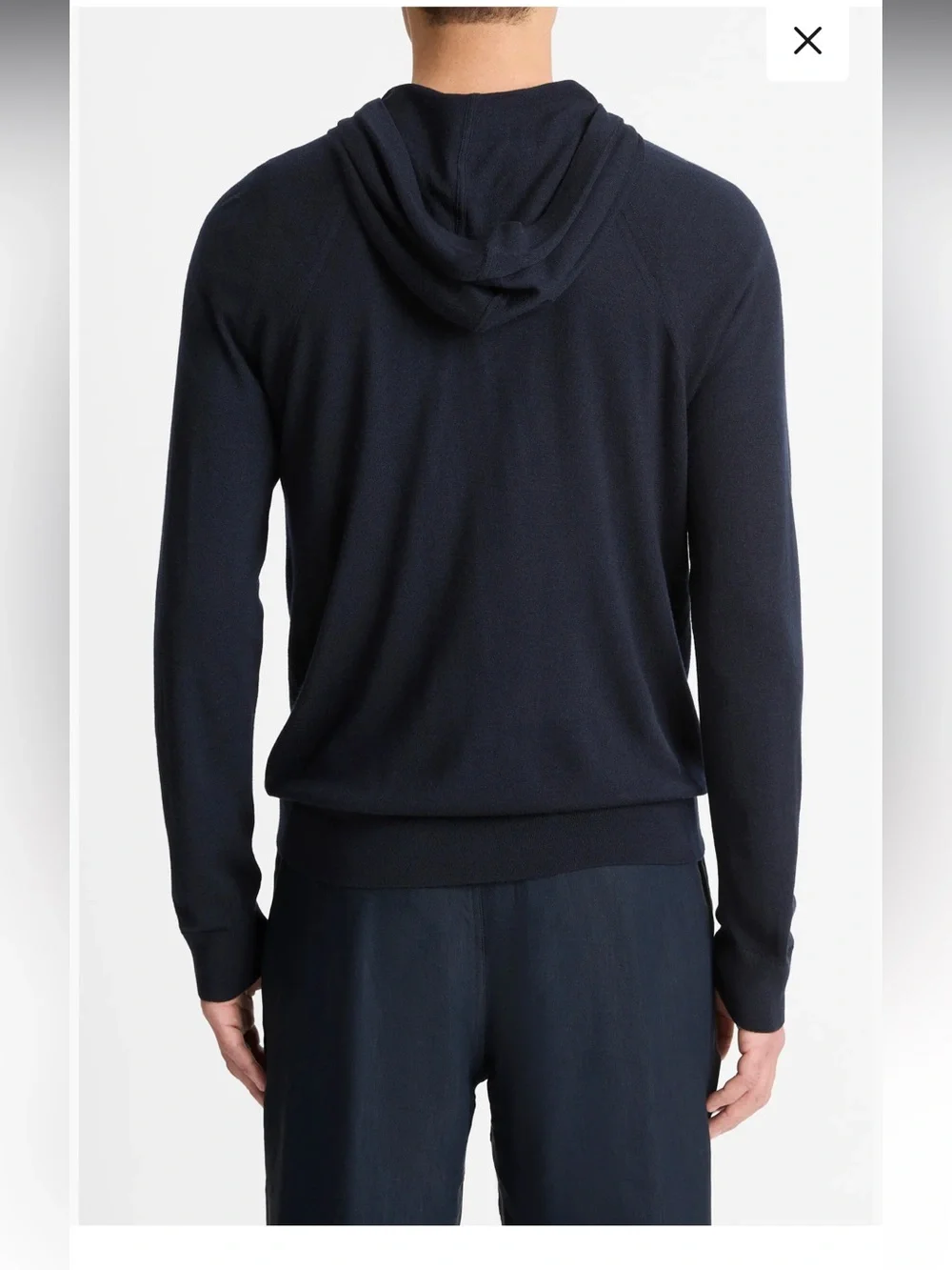 *Vince Charcoal Gray Cashmere Wool Blend Large Hooded Sweater #QB